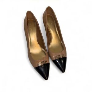 Coach Black and Tan Heels